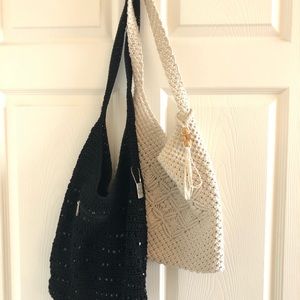 Lot of TWO shoulder bags black and cream